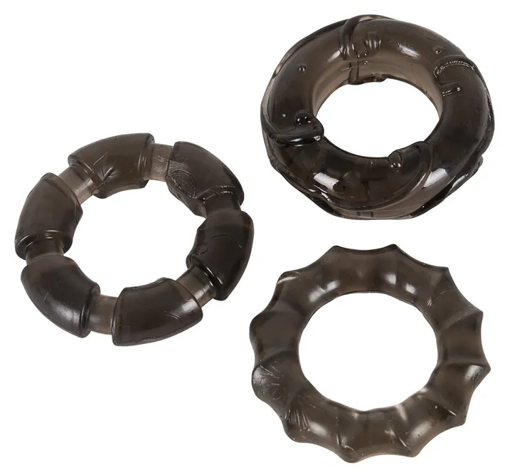Stretchy Penisringe 3er-Set, rauchgrau