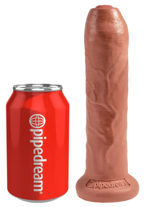 Naturdildo 7 Zoll mit Vorhaut, hellbraun