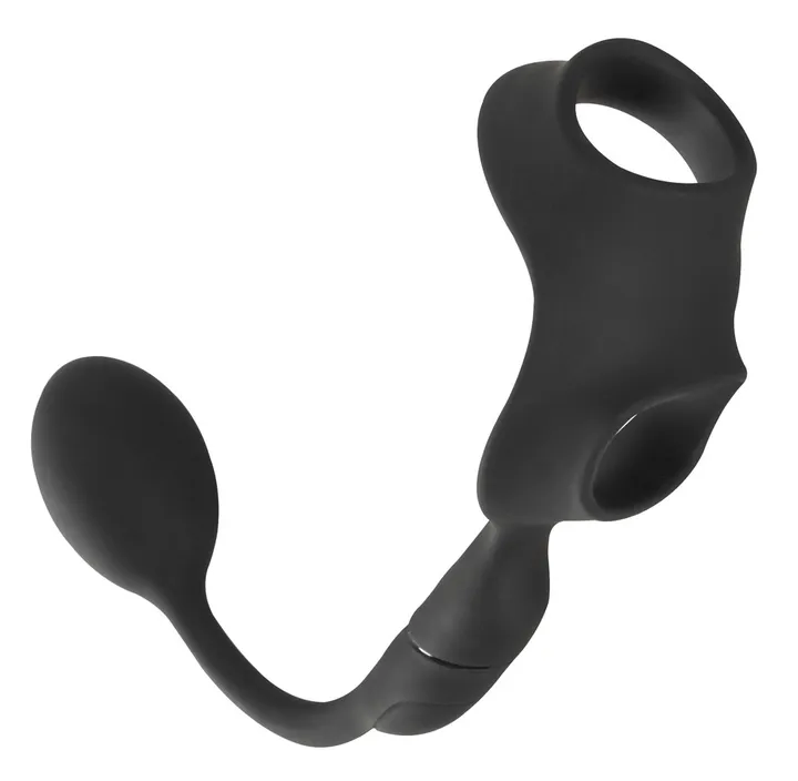 Penis- und Hodenring mit Vibro-Analplug
