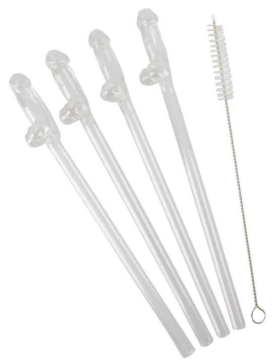 Glas-Trinkhalm Willy 4er Set