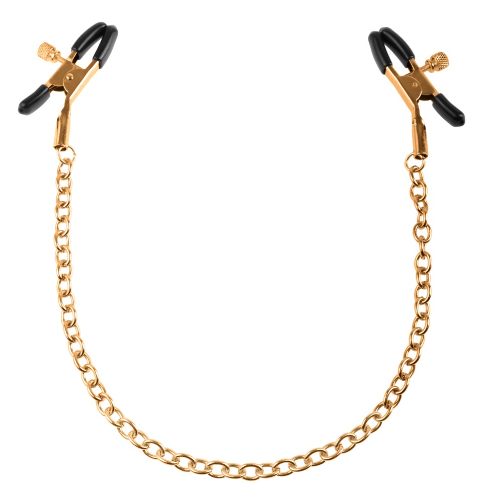FFS Gold Chain Nipple Clamps Fetish Fantasy Gold