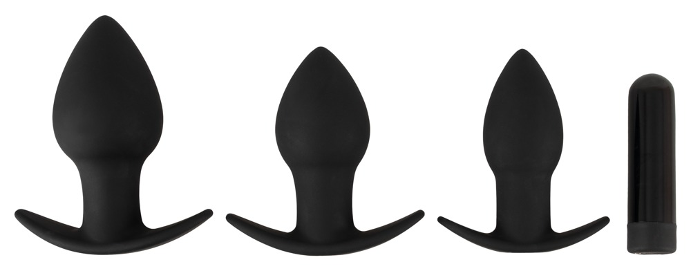 BV Vibrating Butt plugs in 3 Black Velvets