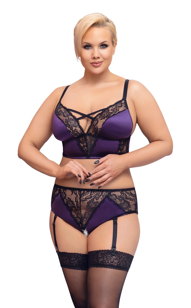 BH Set lila/schwarz Cottelli CURVES