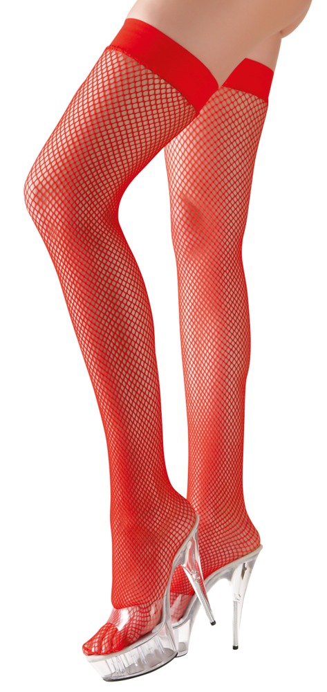 Halterlose Strümpfe rot Cottelli LEGWEAR