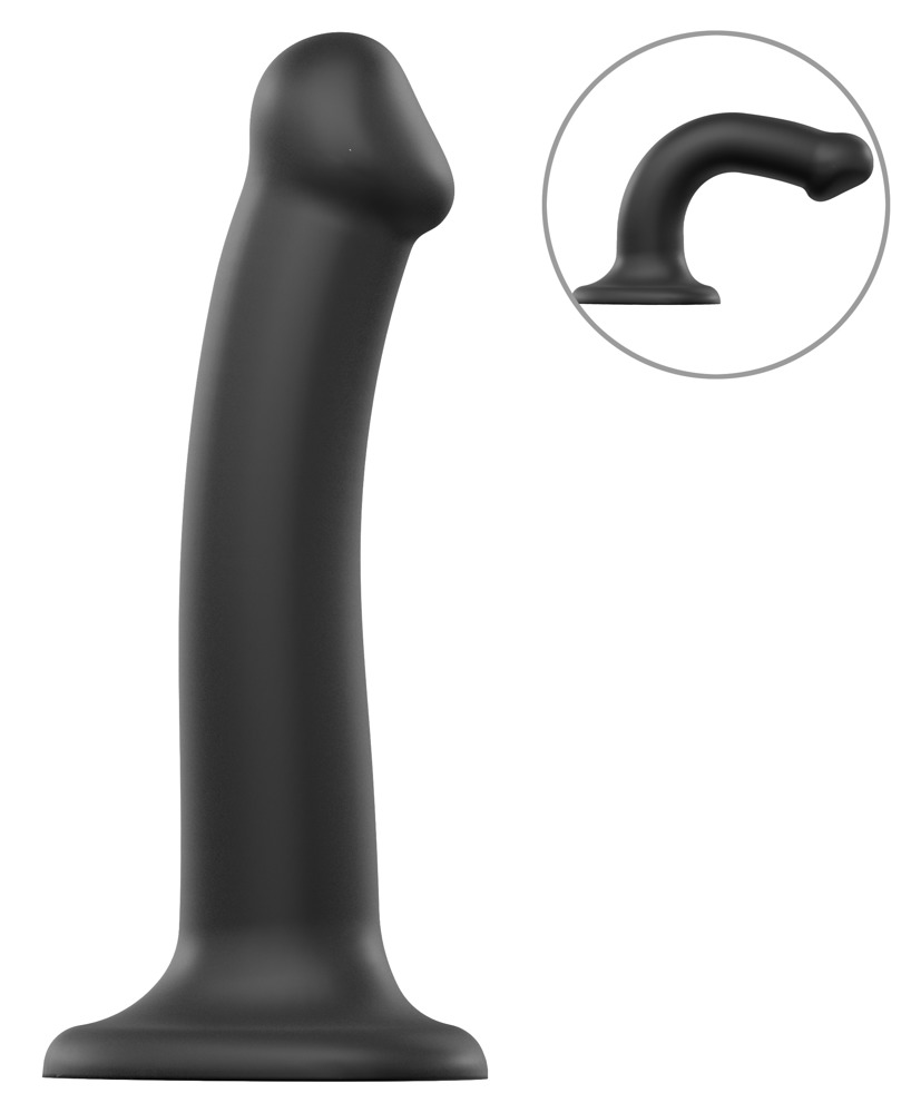 Semi-Real.Dildo M Black strap-on-me
