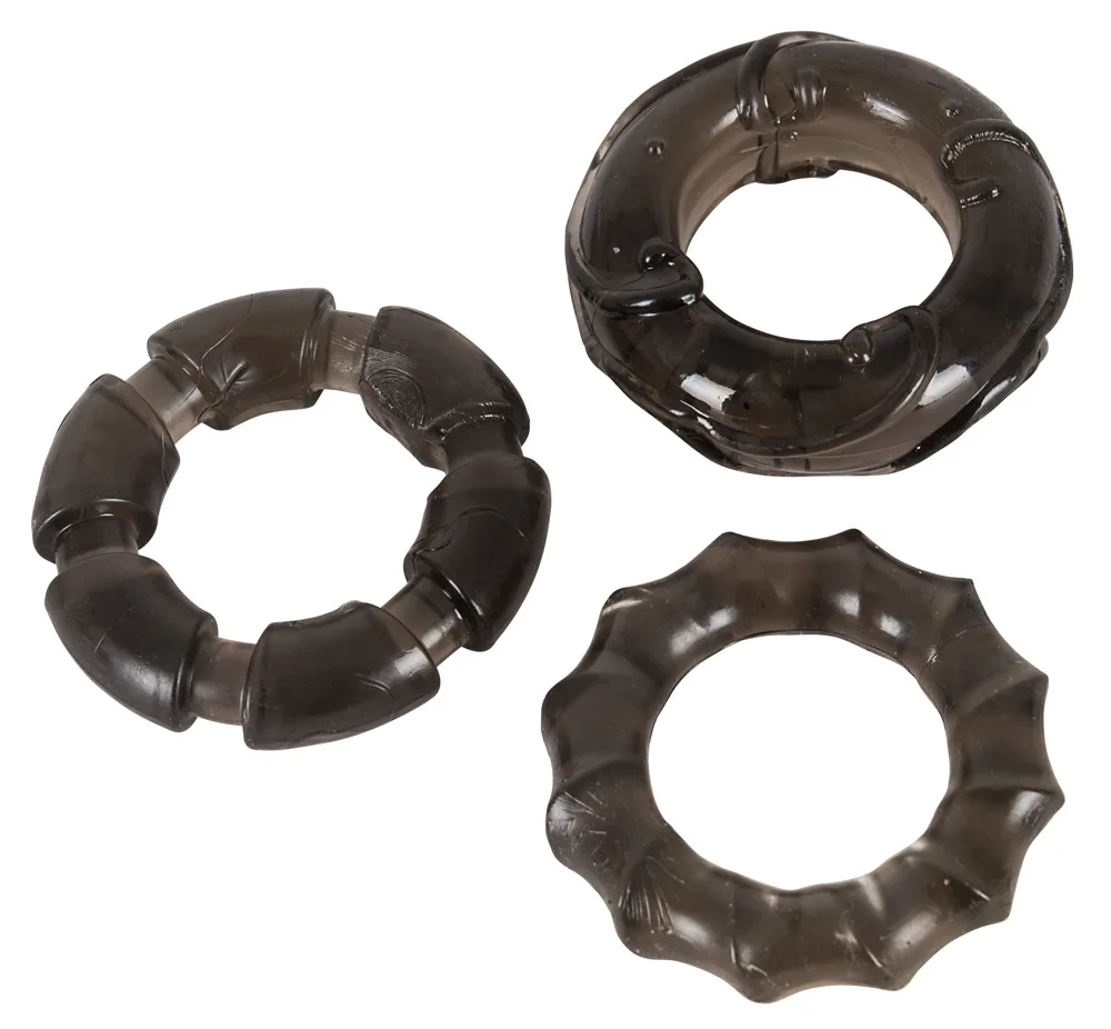 Stretchy Penisringe 3er-Set, rauchgrau