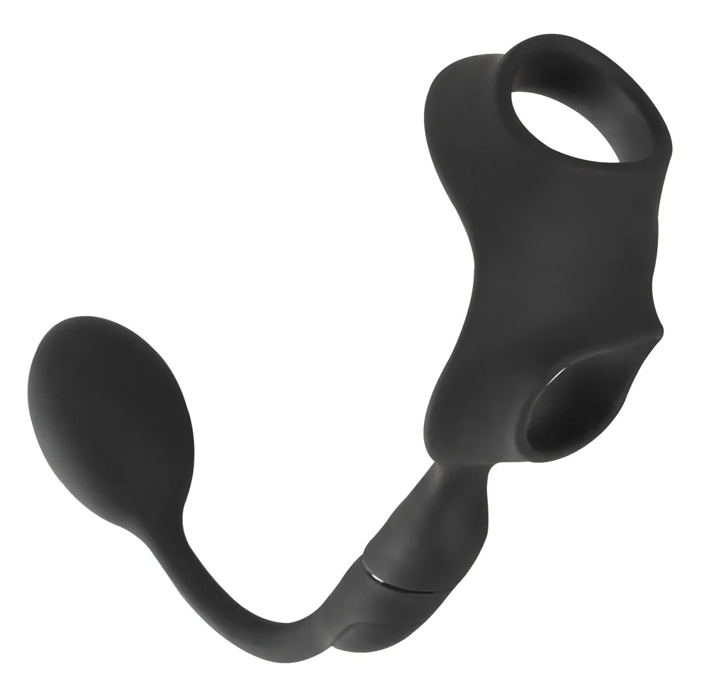 Penis- und Hodenring mit Vibro-Analplug