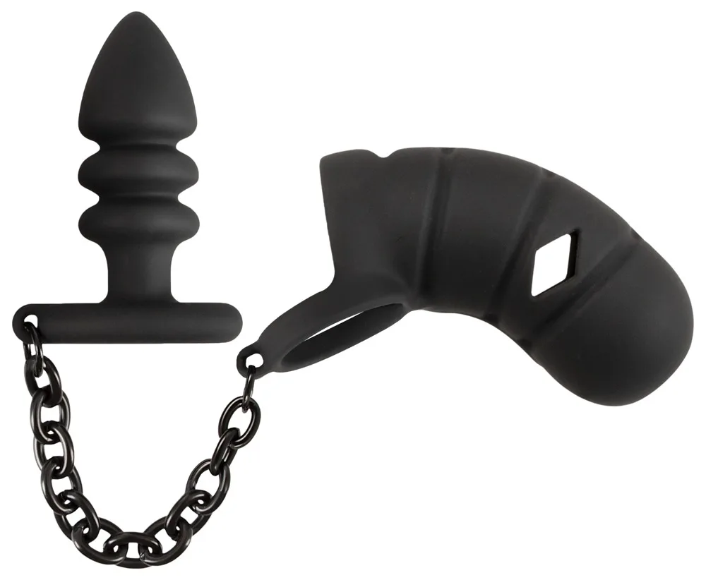 Peniskäfig mit Hodenring und Analplug