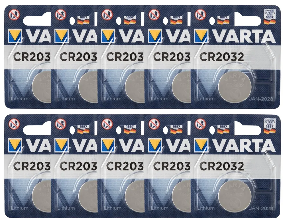 Batteria Varta CR2032, confezione da 10 pezzi