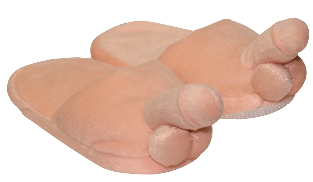 Chaussons en peluche en forme de pénis