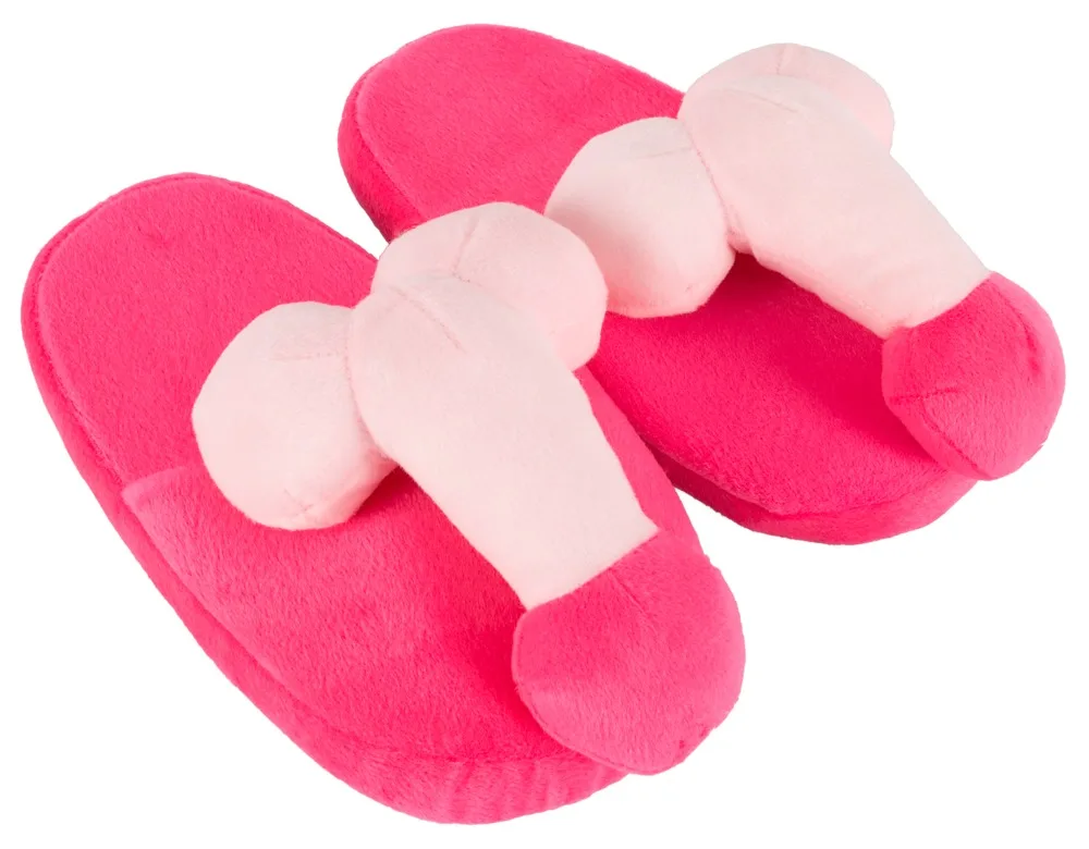 Pantofole a forma di pene rosa