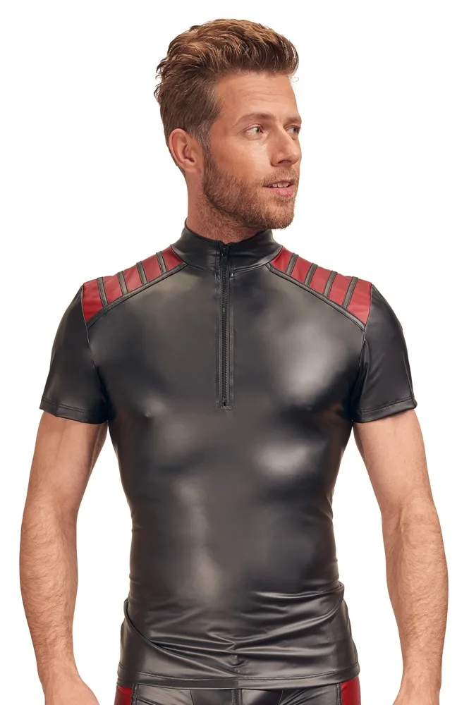 Herren Shirt schwarz/rot