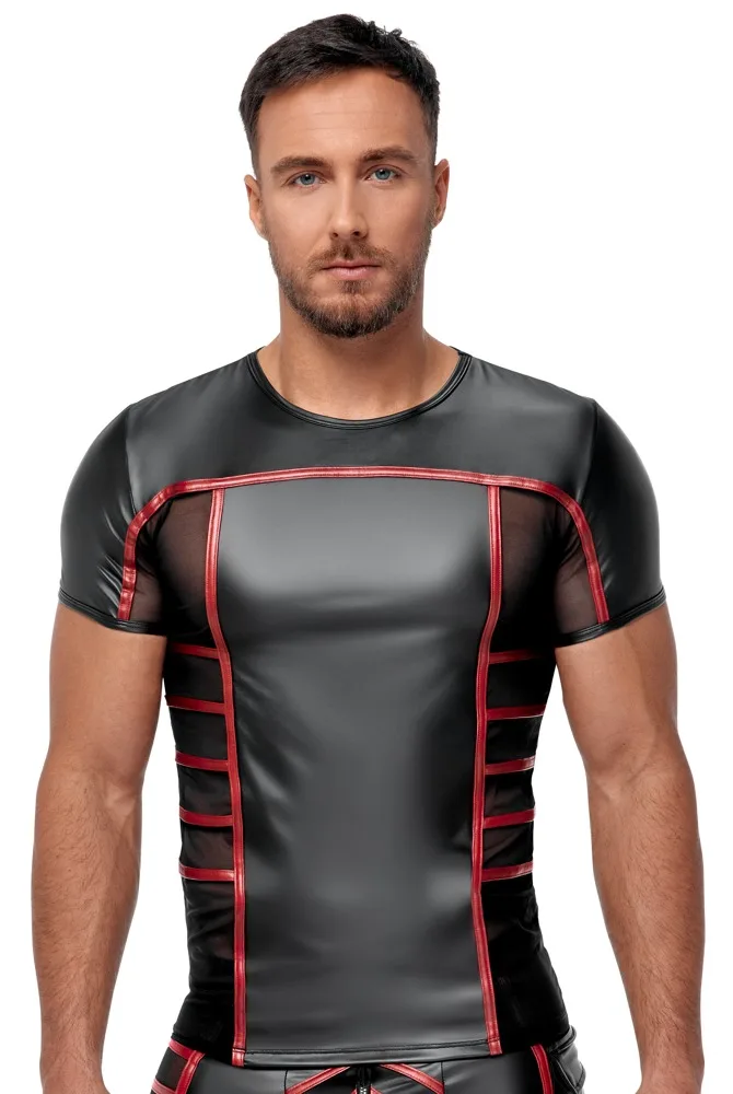 Herren Shirt Schwarz/Rot