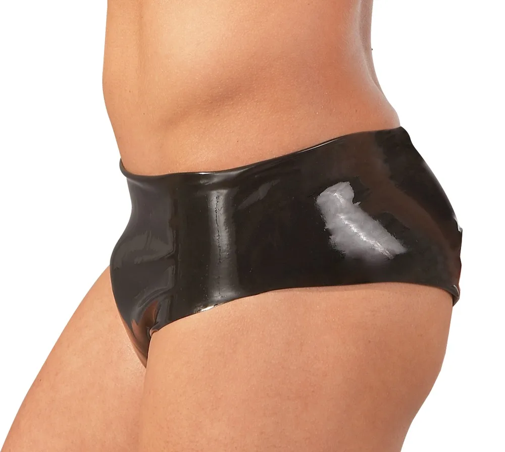 Latex Herren Slip schwarz