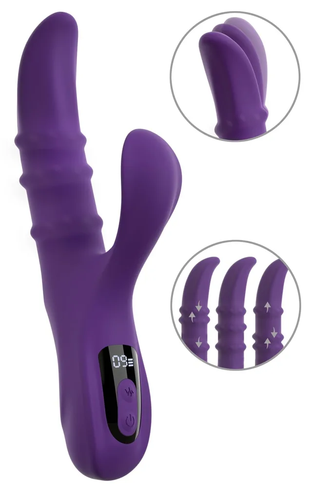 Vibromasseur « Nodding Rabbit » avec 3 anneaux mobiles